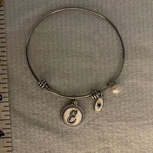 Alex and Ani E initial charm bracelet